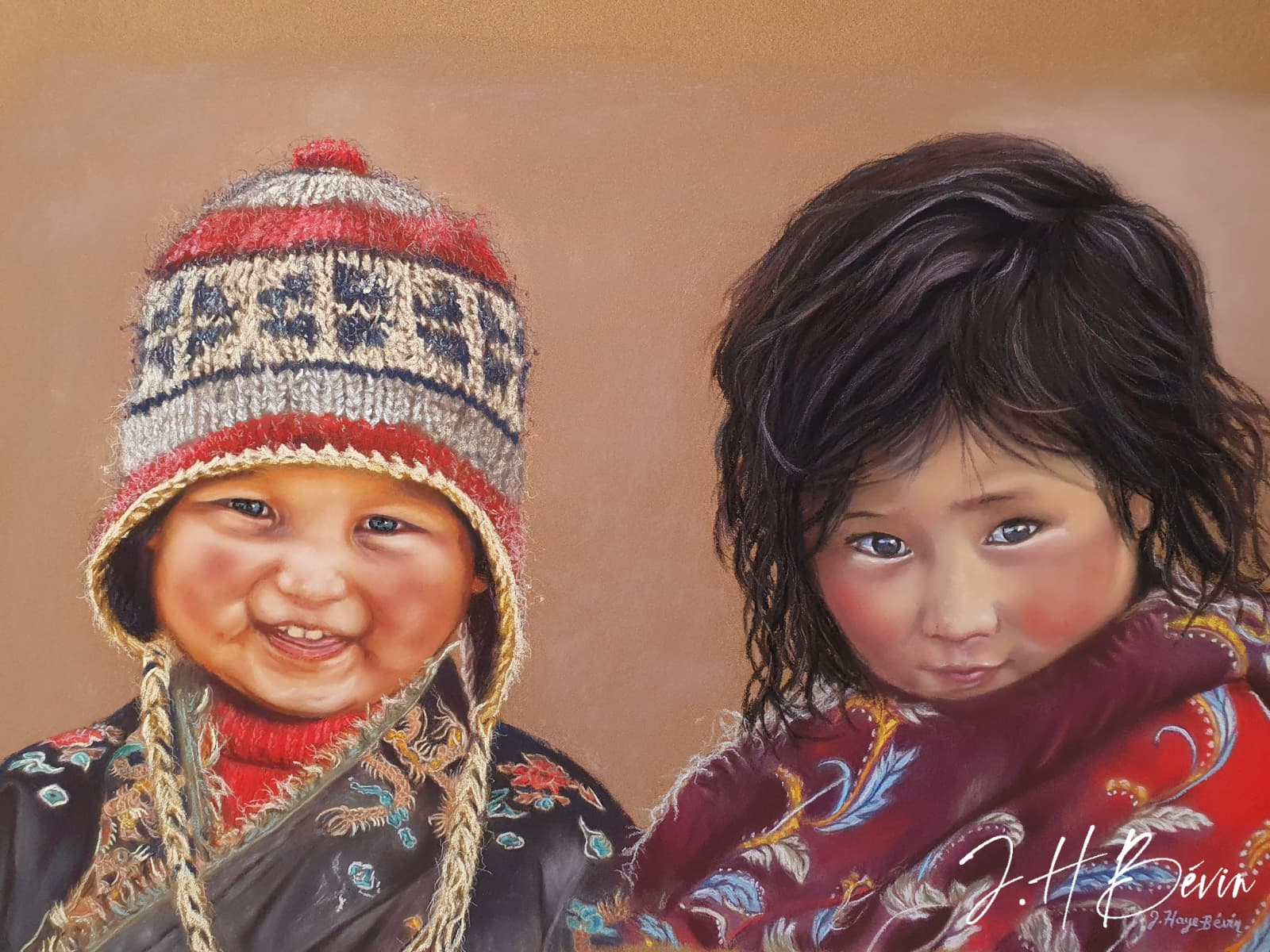 Peinture_Enfants-Tibétain-J-H-Bevin
